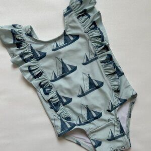 NWT Kate Quinn Sailboat Baby Girl Swimsuit Size 6–12M